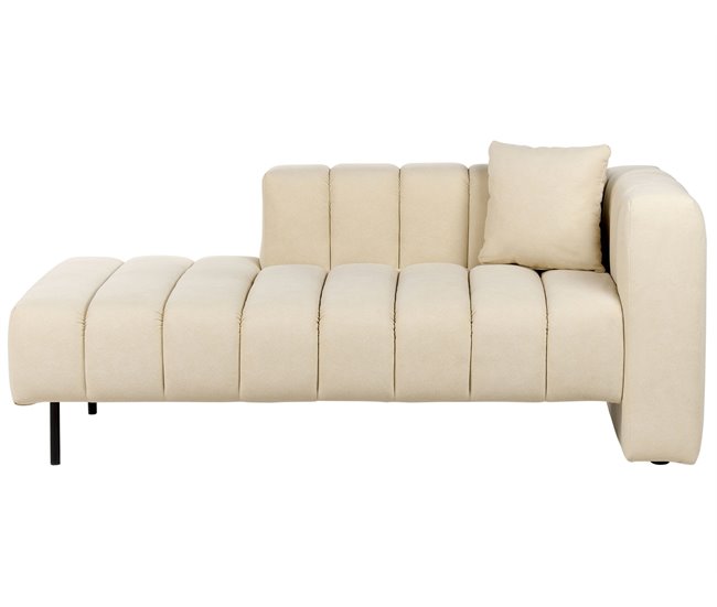 Beliani Chaise longue derecho Terciopelo LANNILS Beige