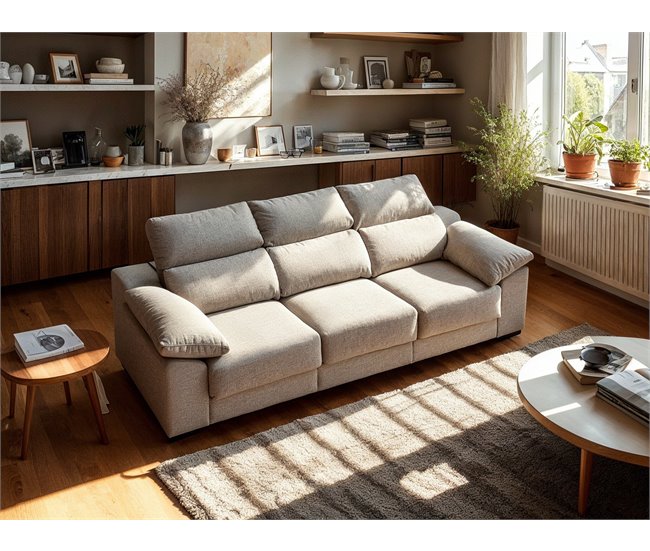 Sofá 3 plazas XL KLEE color beige Crudo