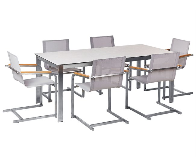 Beliani Conjunto de comedor COSOLETO Blanco