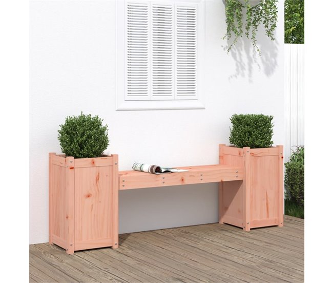 Banco de madera con Jardineras 180x36 Marron