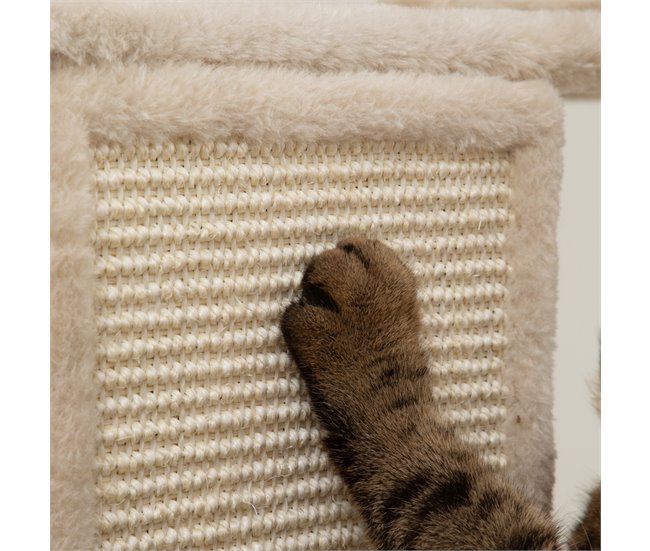 Árbol para Gatos Aglomerado de Madera PawHut Crudo