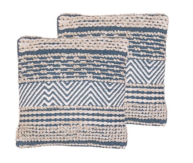 Beliani Cojín decorativo DEWBERRY Azul