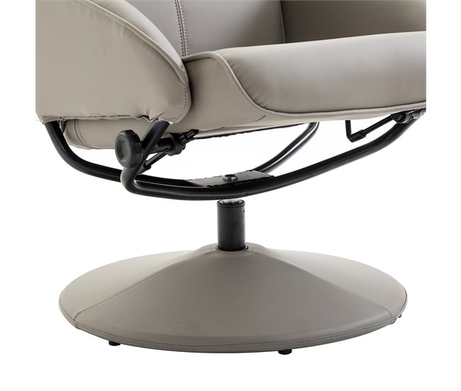 Sillón Relax Cuero sintético, Esponja, Acero HOMCOM Gris