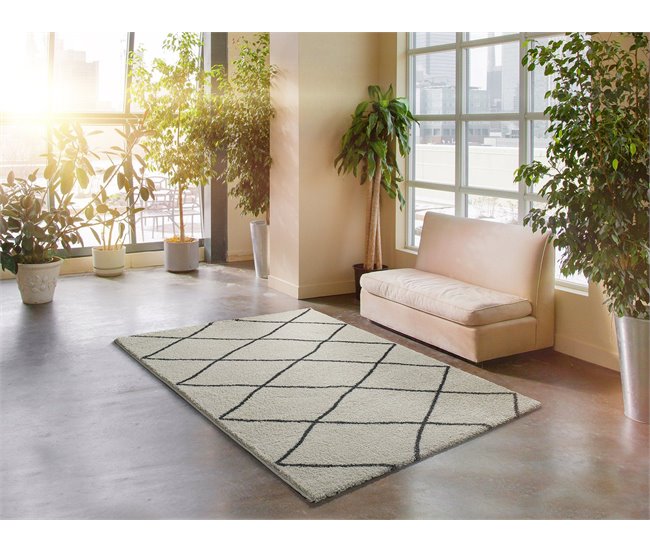 Alfombra de estilo étnico ATLAS - ATTICGO 80x150 Blanco