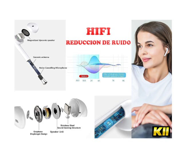 I11 Auriculares Bluetooth Inalambricos Blanco