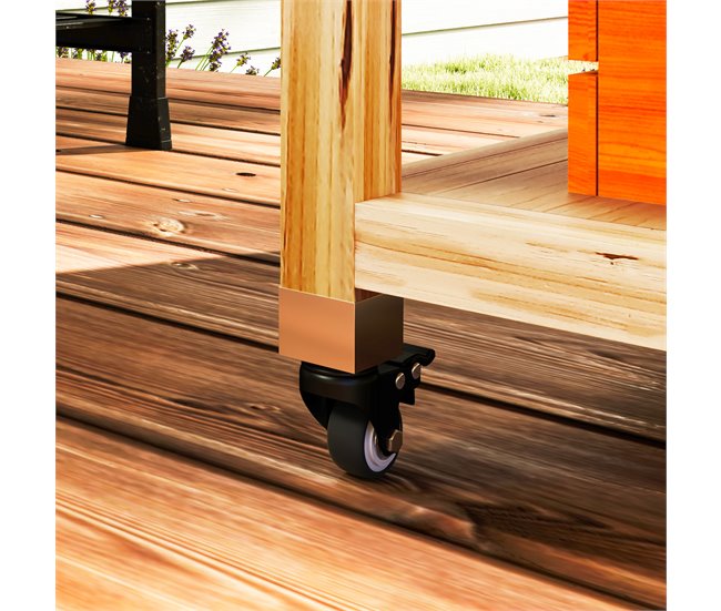 Carrito de Parrilla Acero, Madera de Abeto Outsunny Marron