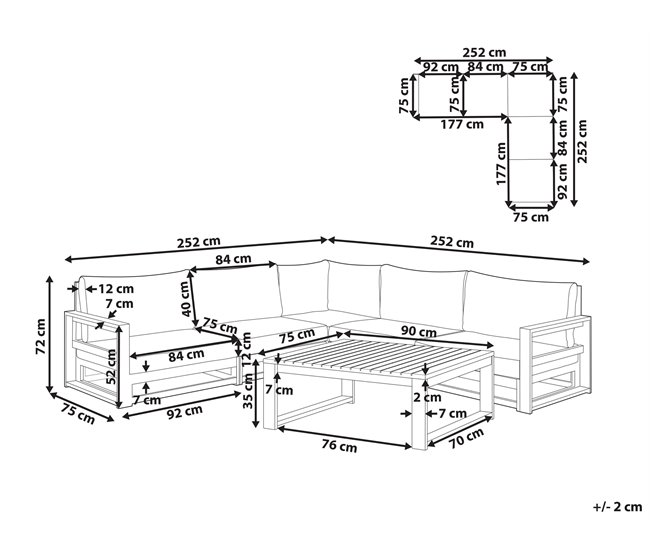 Beliani Conjunto de jardín TIMOR Gris Oscuro