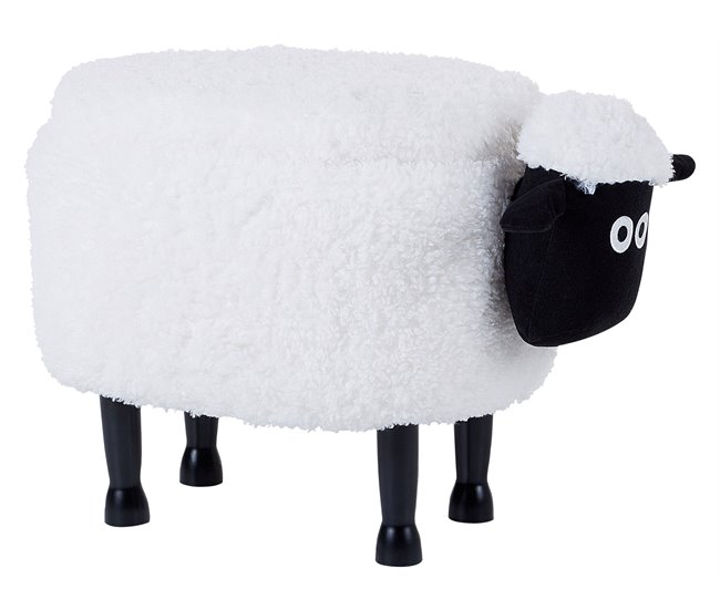 Beliani Puf animal SHEEP Blanco