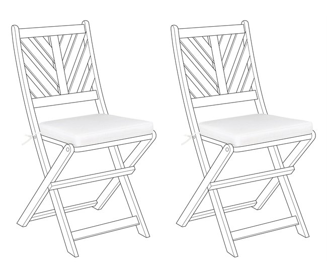 Beliani Cojín de asiento TERNI Blanco/ Beige