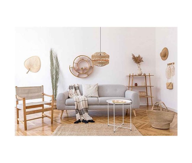 Lámpara De Techo Rattan Serie Bromelia Marron