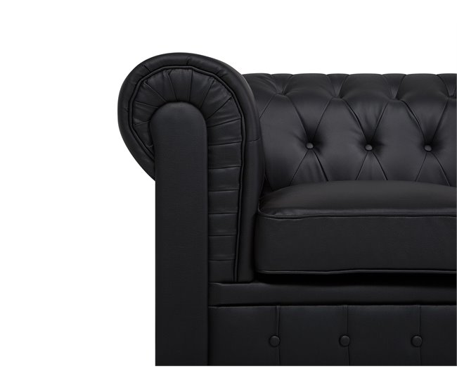 Beliani Conjunto de sofás CHESTERFIELD Negro