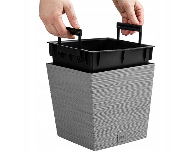 Macetero con depósito, colección FURU 14 L. Cemento