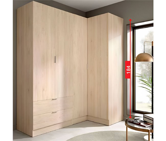 Armario esquinero Essen 2 módulos 4 puertas Natural