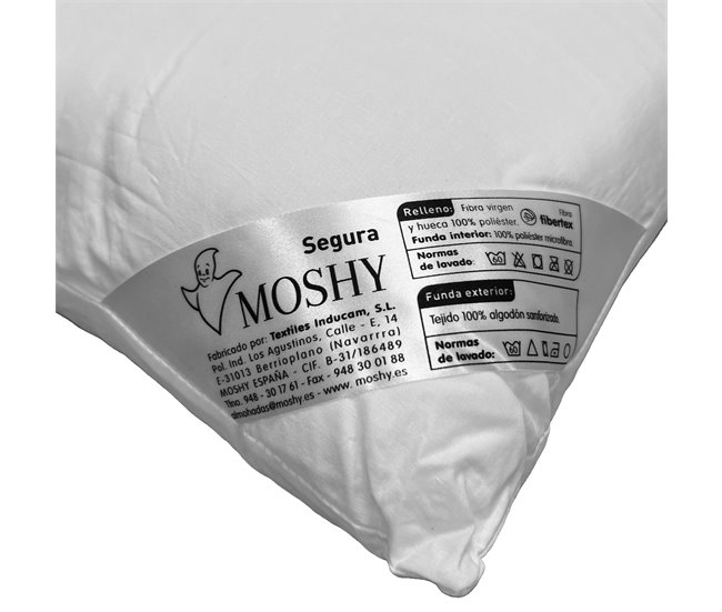 Almohada Segura Moshy de Fibra Alta 135x35 Blanco