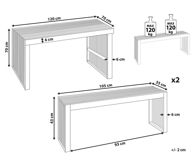Beliani Conjunto de comedor BELLANO Madera Clara