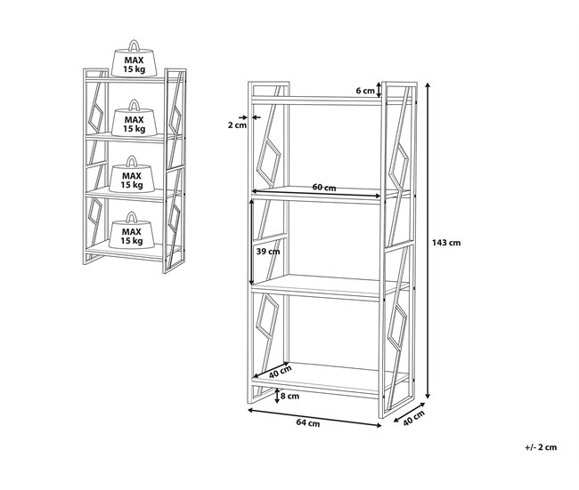 Beliani Librería FORRES Marron