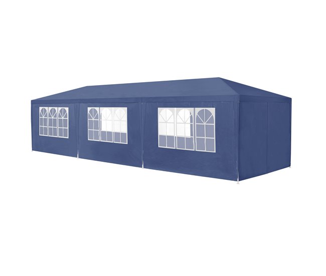 Carpa Pabellón para jardín Wedau metal 900x300 Azul