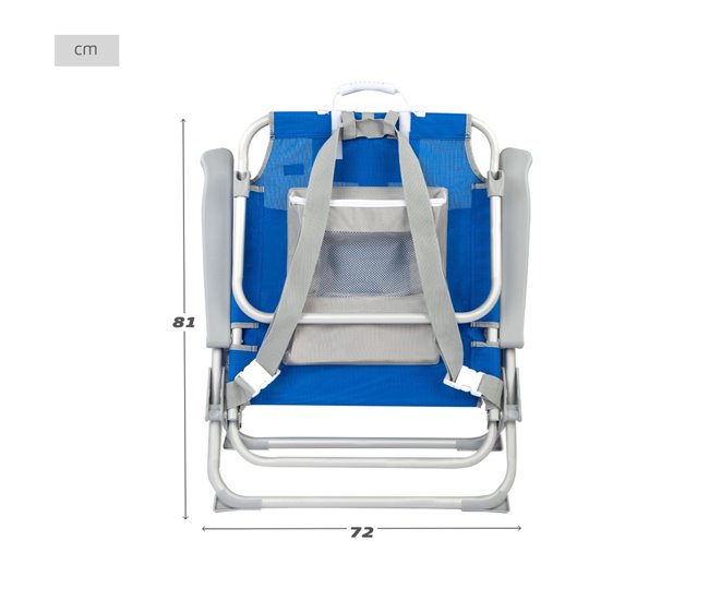 Aktive Pack 2 sillas playa XXL plegables y multiposición Azul