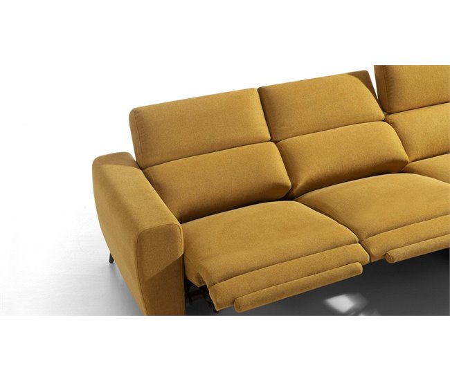 Chaise longue 4 plazas relax eléctrico DRAX derecho mostaza Mostaza
