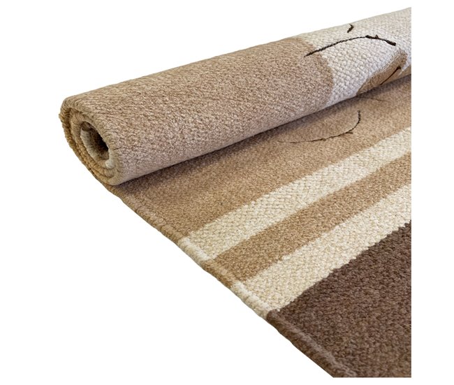 Acomoda Textil – Alfombra 100% Algodón con Flecos. Marron