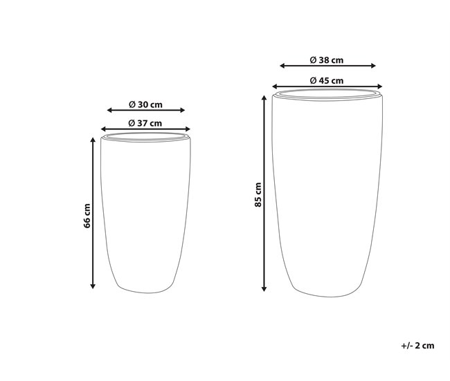 Beliani Conjunto de 2 macetas CEDRUS Marron