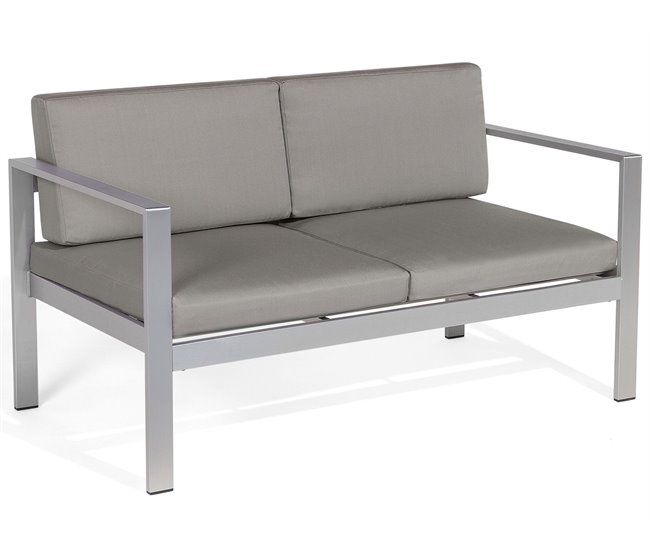 Beliani Banco Aluminio SALERNO 142x70 Gris