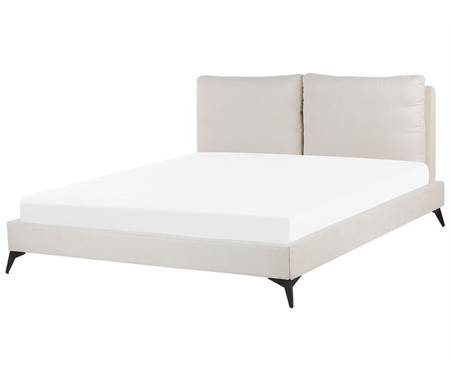 Beliani Cama con somier Chenilla MELLE 195x240 Beige