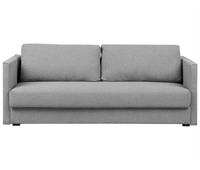 Beliani Sofá de 3 plazas Poliéster EKSJO Gris Claro