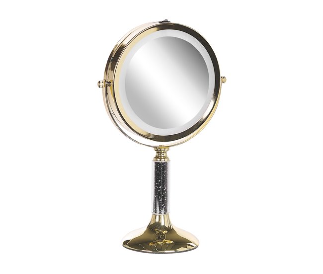 Beliani Espejo de maquillaje BAIXAS 18x12 Dorado