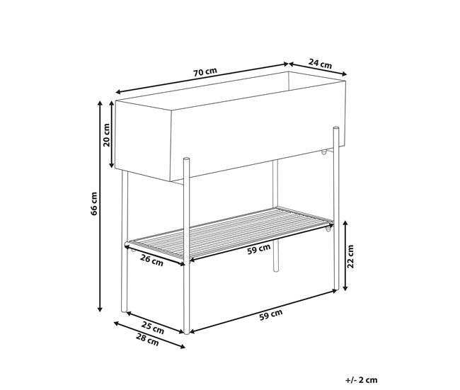 Beliani Maceta con patas VINCA Negro