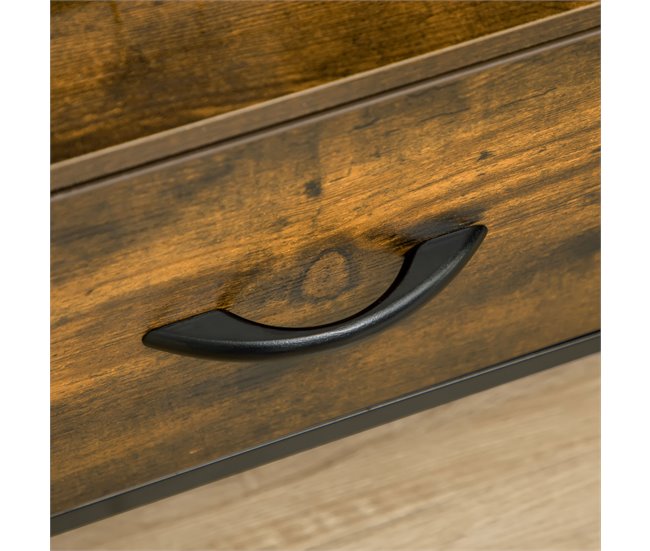 Armario de Salón Poliéster, Acero, MDF HOMCOM 45 Rojo