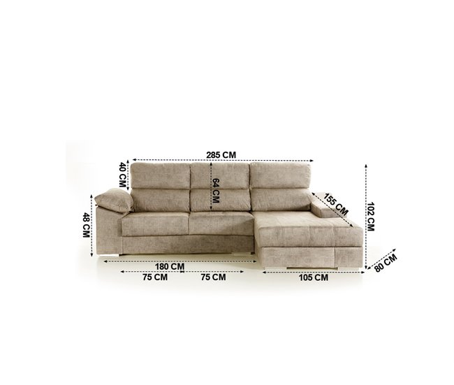 Chaise longue DANIELA II Beige