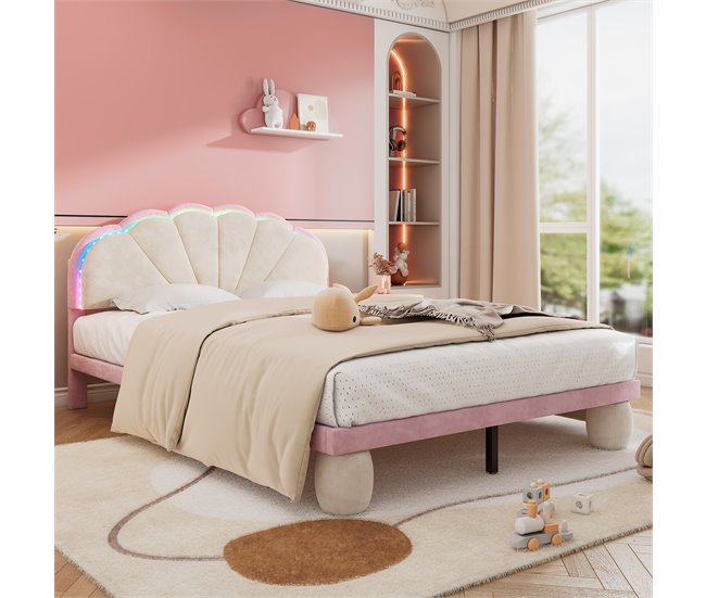 Cama infantil de terciopelo Rosa