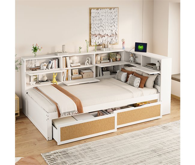 Camas individuales 116x225 Blanco