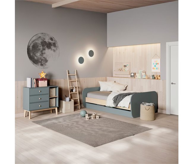 Cama doble juvenil Misty Breeze 205x102 Verde