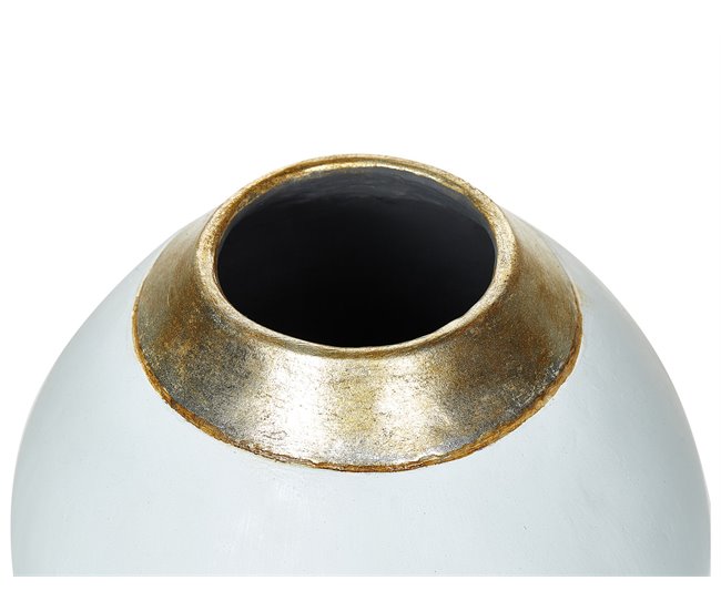 Beliani Jarrón decorativo LAURI Blanco