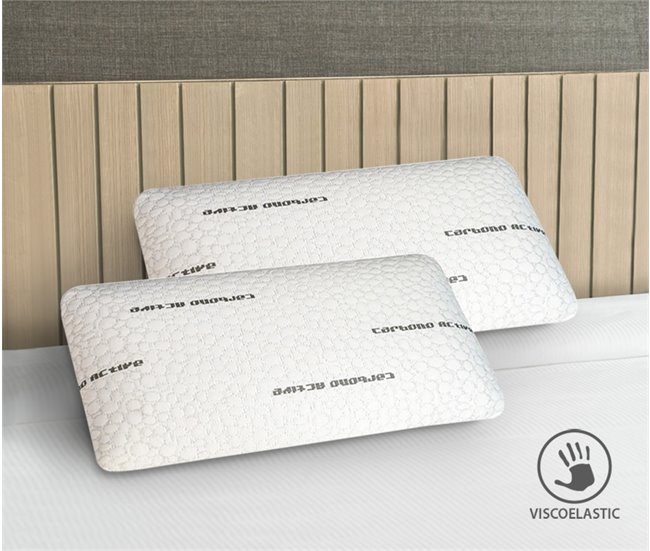 Conjunto de 2 almohadas Visco Carbono de SonnoMattress Blanco