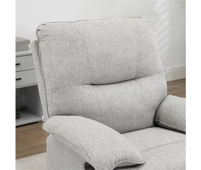 Sillón Reclinable Poliéster, Espuma, Tablero Multicapa HOMCOM Gris