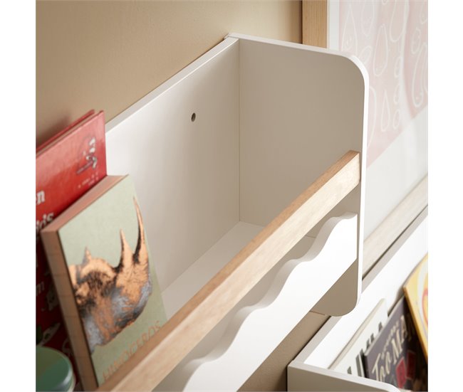Librería Infantil de Pared con 5 ganchos SoBuy KMB78-W Blanco