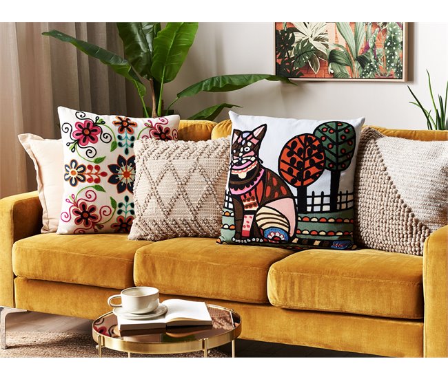 Beliani Cojín decorativo MEHSANA Multicolor