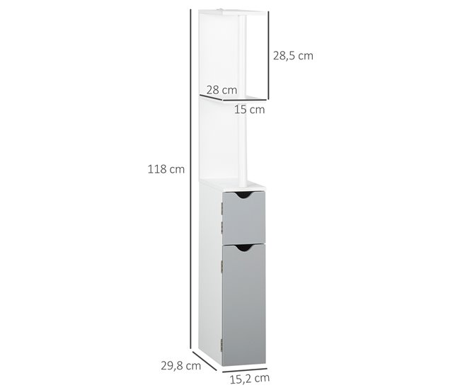 Armario de Baño MDF, Melamina de Madera kleankin, hogar - baño Gris