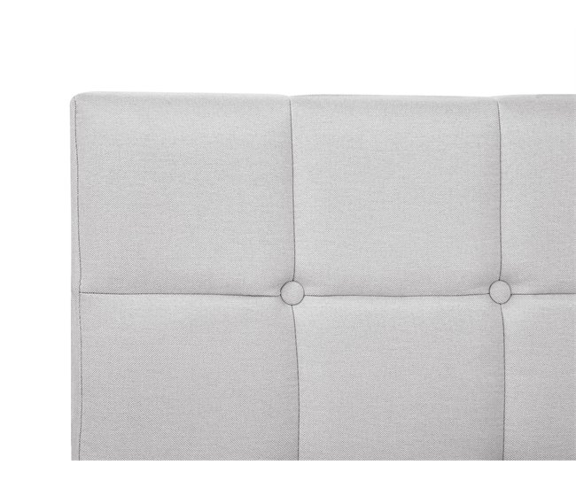 Beliani Cama continental Poliéster ADMIRAL 190x210 Gris Claro