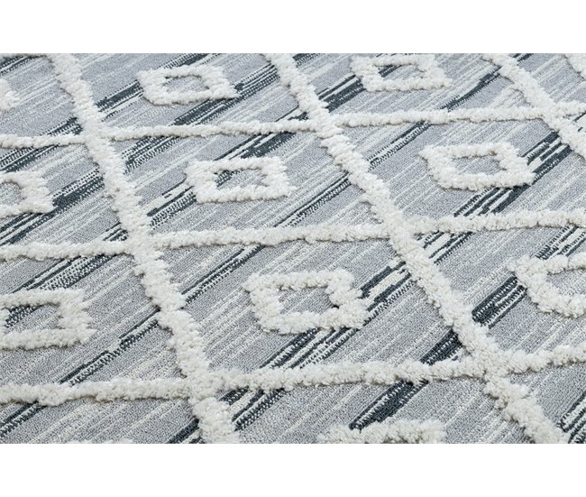 Alfombra SEVILLA Z555A conducción diamantes Franjas Bereber 120x170 Gris