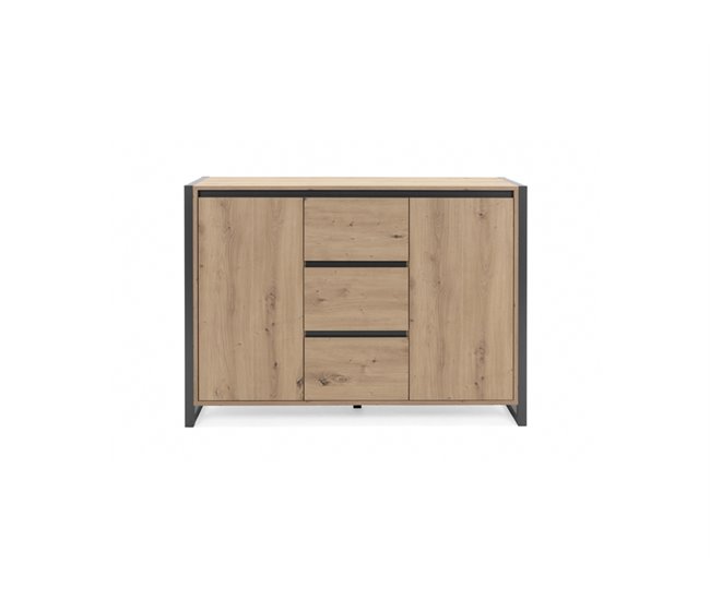 Aparador INDUSTRY con 2 puertas y 3 cajones  Blanco/ Madera