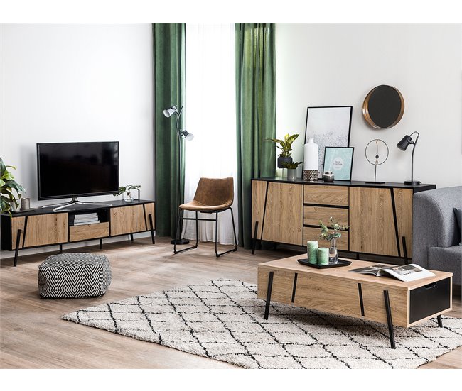 Beliani Mesa de centro BLACKPOOL 59x107 Marron