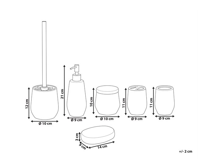 Beliani Conjunto de accesorios de baño CALLELA Blanco/ Beige