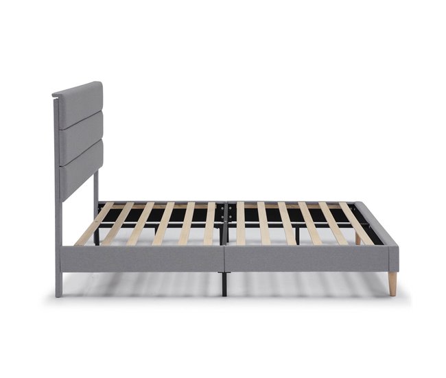 Estructura de Cama tapizada Aroma 135x190 Gris Claro