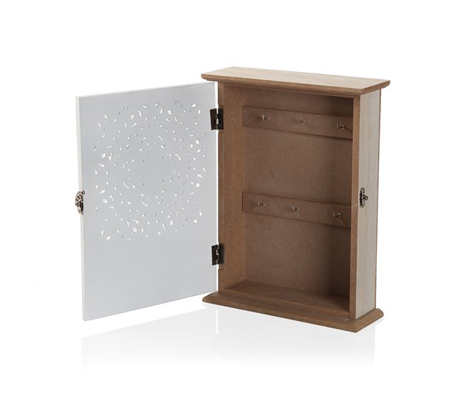 Caja de llaves MANDALA 26 cm en mdf  Blanco