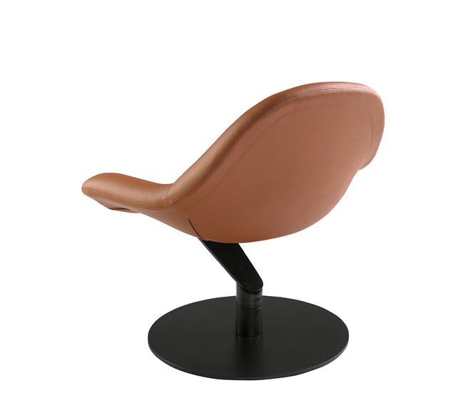 Sillón giratorio tapizado en polipiel y acero Marron