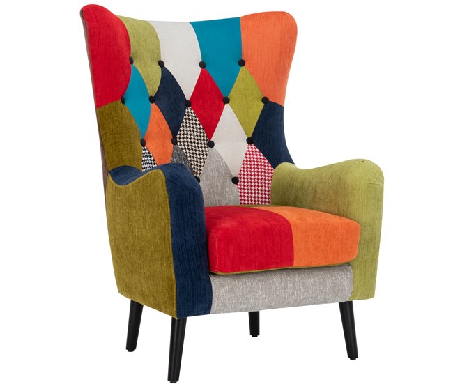 Sillón CIRCO estampado patchwork Multicolor